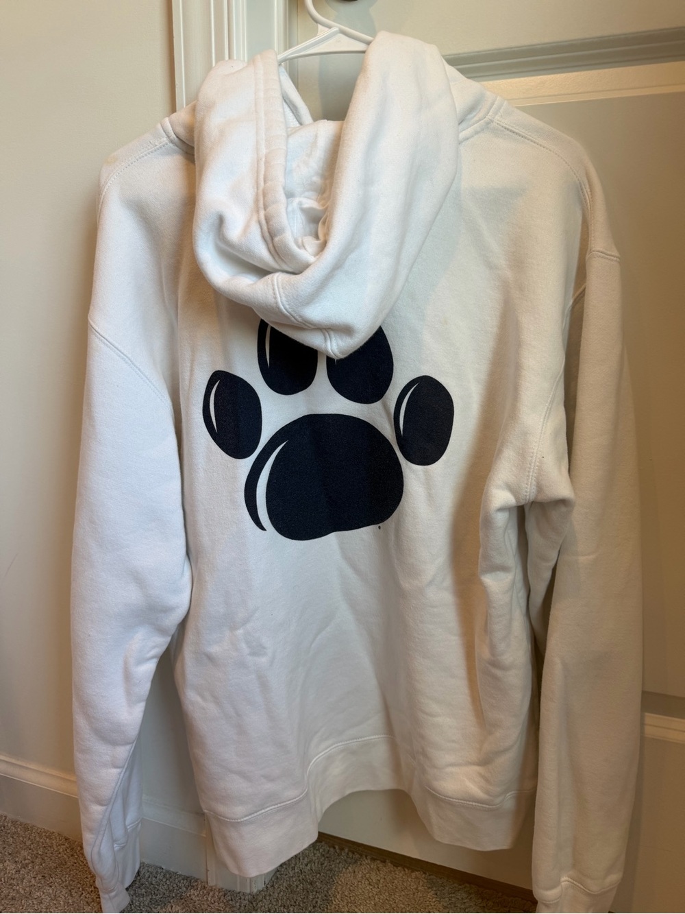 Penn State University White Pullover Hoodie with Navy Logo - Picture 2 of 2